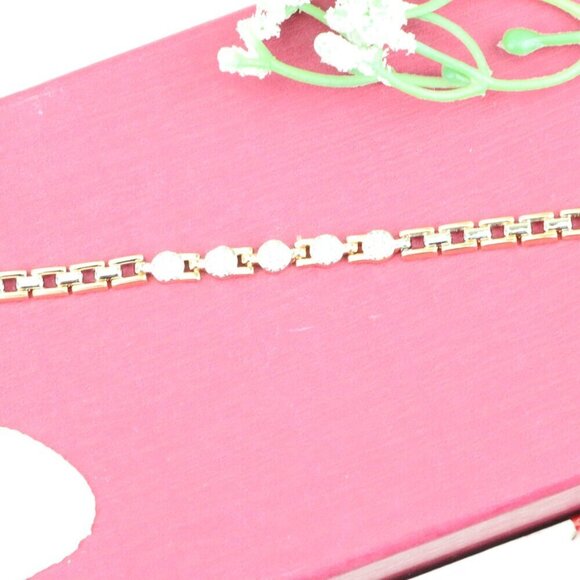 "Rose Gold & Silver Dual Tone Sparkle Bracelet with Round CZ, XPBL0850 - Picture 12 of 12